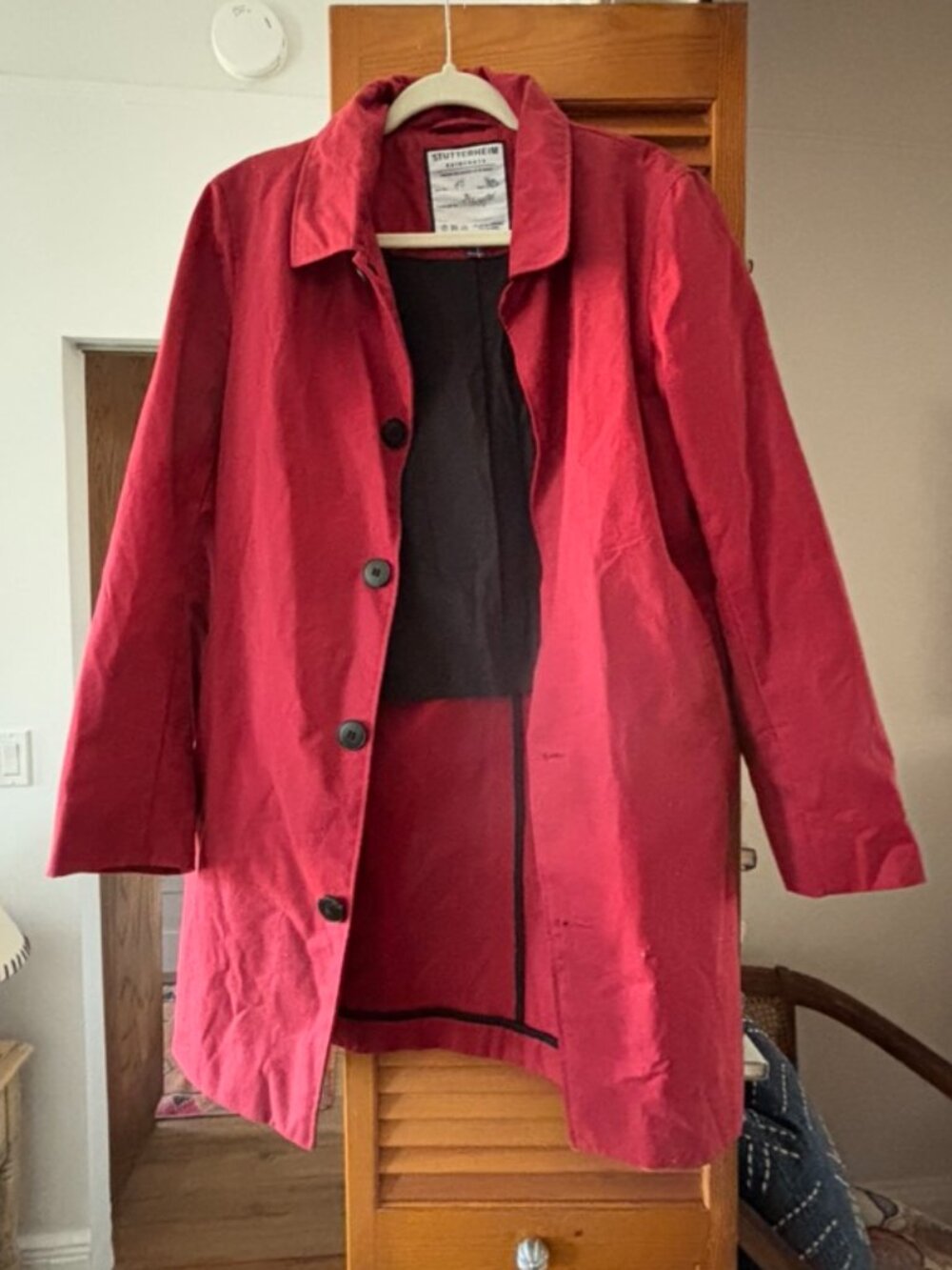 Vintage Red Stutterheim Trench Raincoat